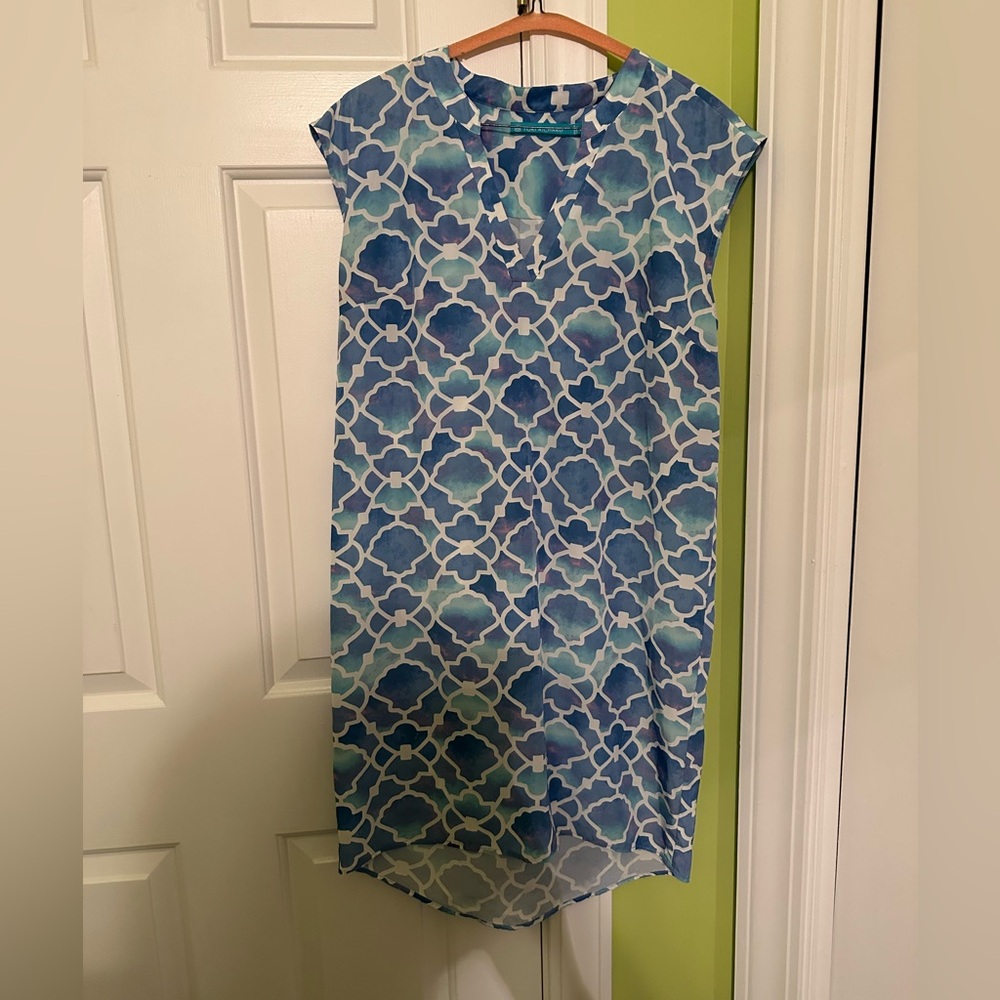 EUC Tori Richard Geometric Shell Tunic Shift Dress Size 8